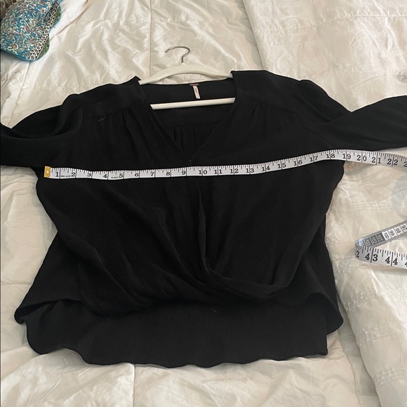 Free People Black Wrap Blouse - Picture 4 of 7